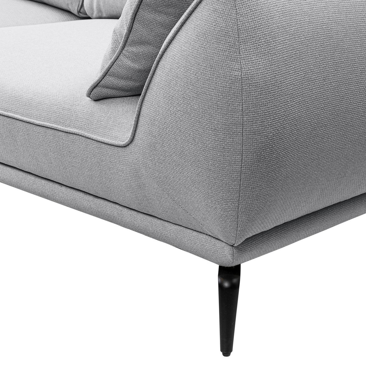 2-Sitzer-Sofa Cavo, Grau B: 208 cm - Schwarz/Grau, MODERN, Textil (208/86/118cm) - MID.YOU