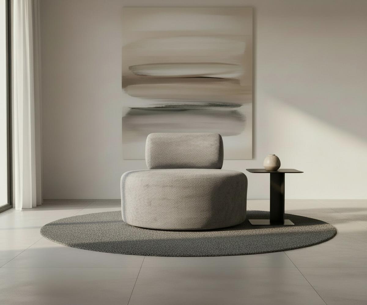 Relaxsessel Moss Grau B: 88 cm - Schwarz/Weiß, Basics, Textil (88/70/88cm) - Livetastic