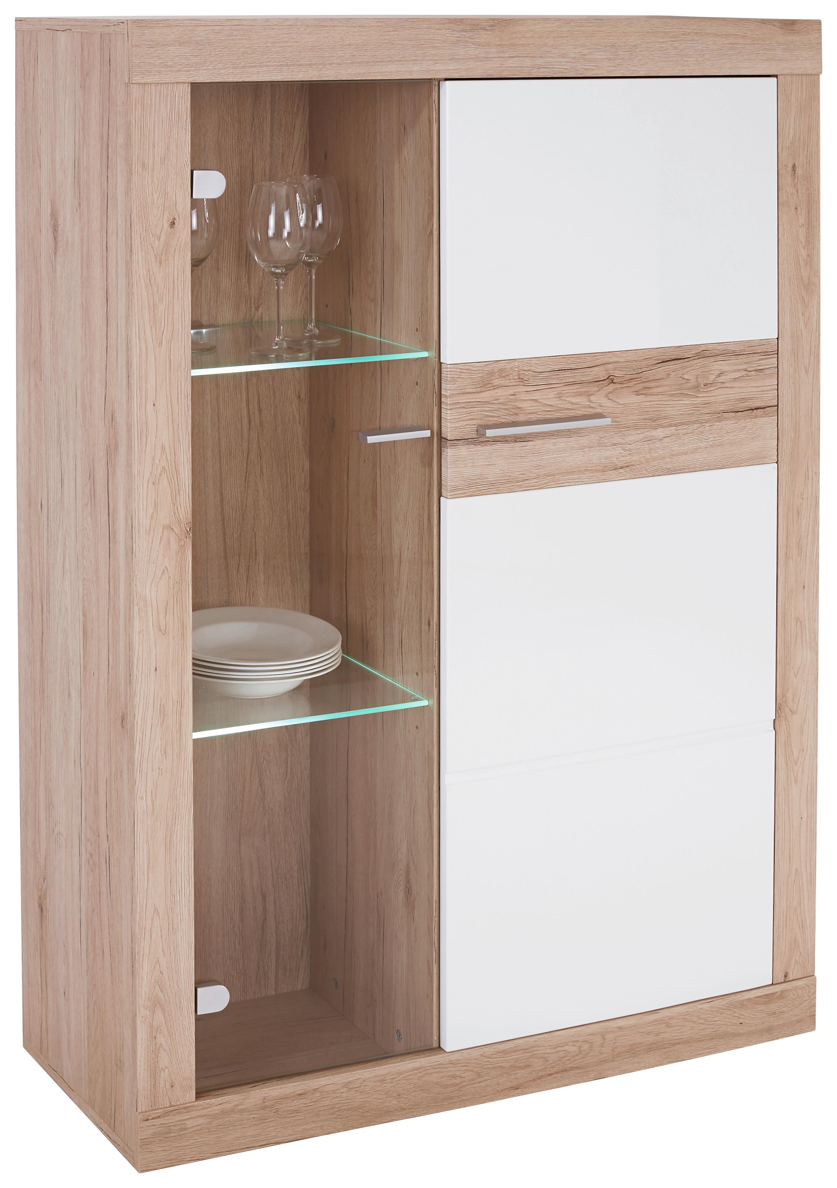 VITRÍNA MALTA - čierna/biela, Modern, kompozitné drevo/plast (96/132/35cm)