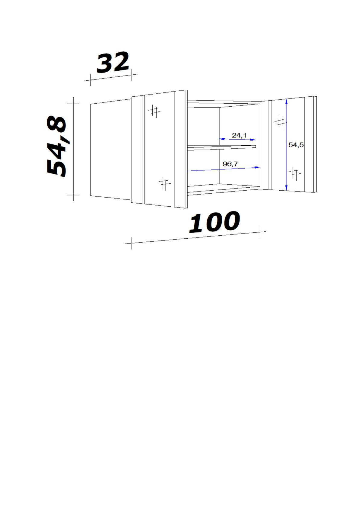 Hg100 Wito MID.YOU Küchenoberschrank 100 cm B: