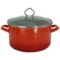 Fleischtopf Rot D: 24 Cm Rund - Rot, Basics, Glas/Metall (24cm)