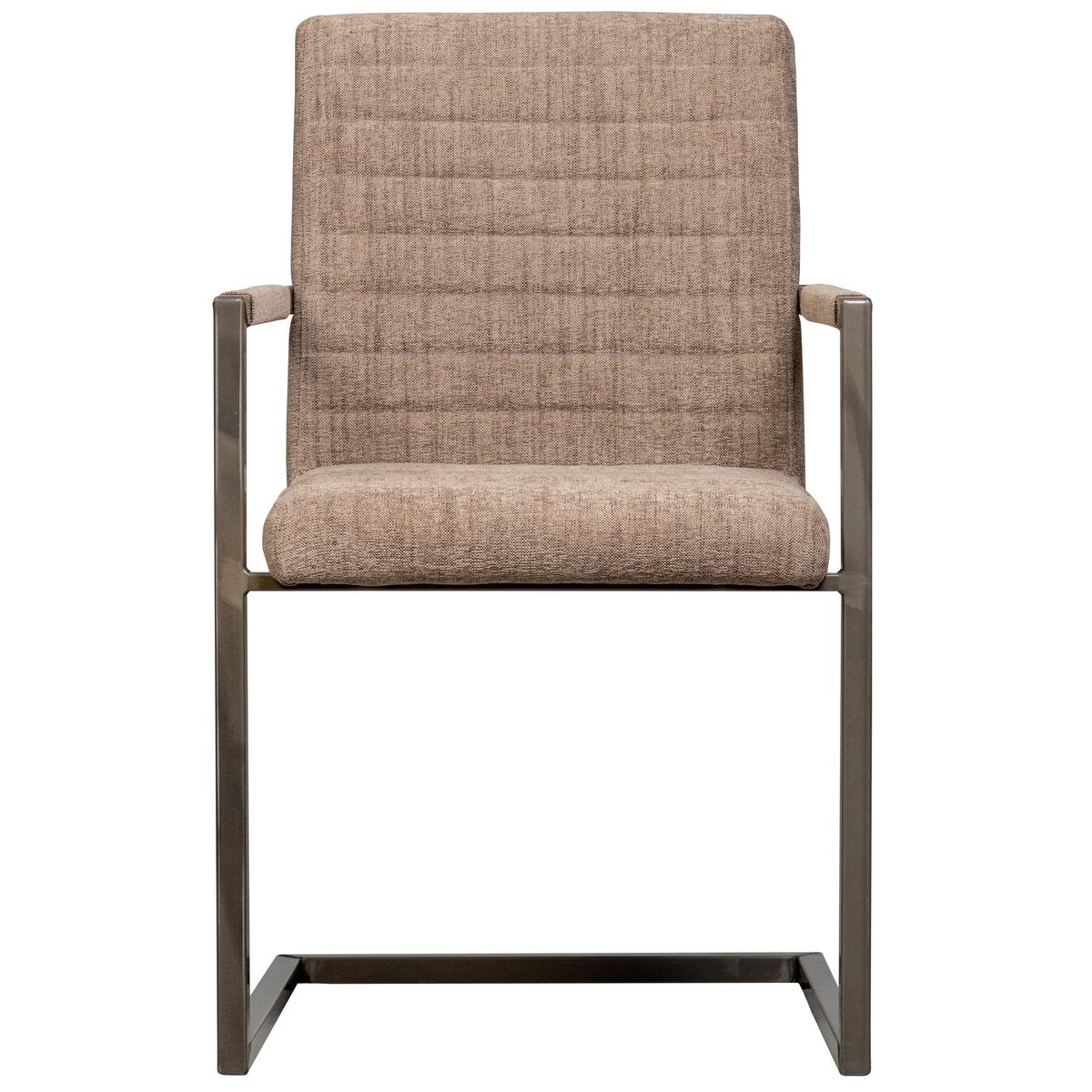 Armlehnstuhl-Set Bas Braun B: 54cm - Schwarz/Braun, MODERN, Textil/Metall (54/87/62cm) - Livetastic