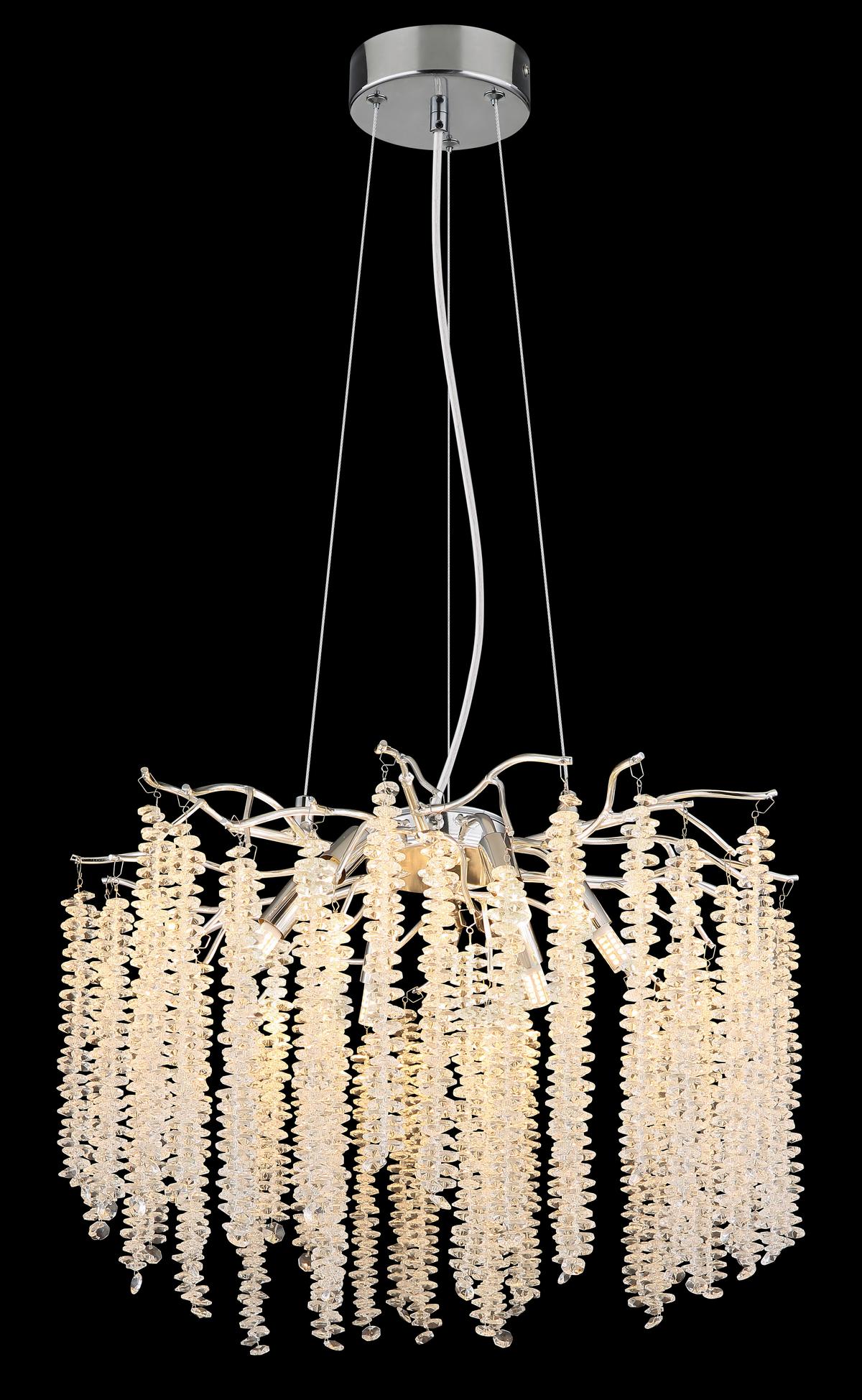 Hängeleuchte Exkl. 6xg9, 8w - Klar/Chromfarben, Design, Glas/Kunststoff (50/120cm) - Globo