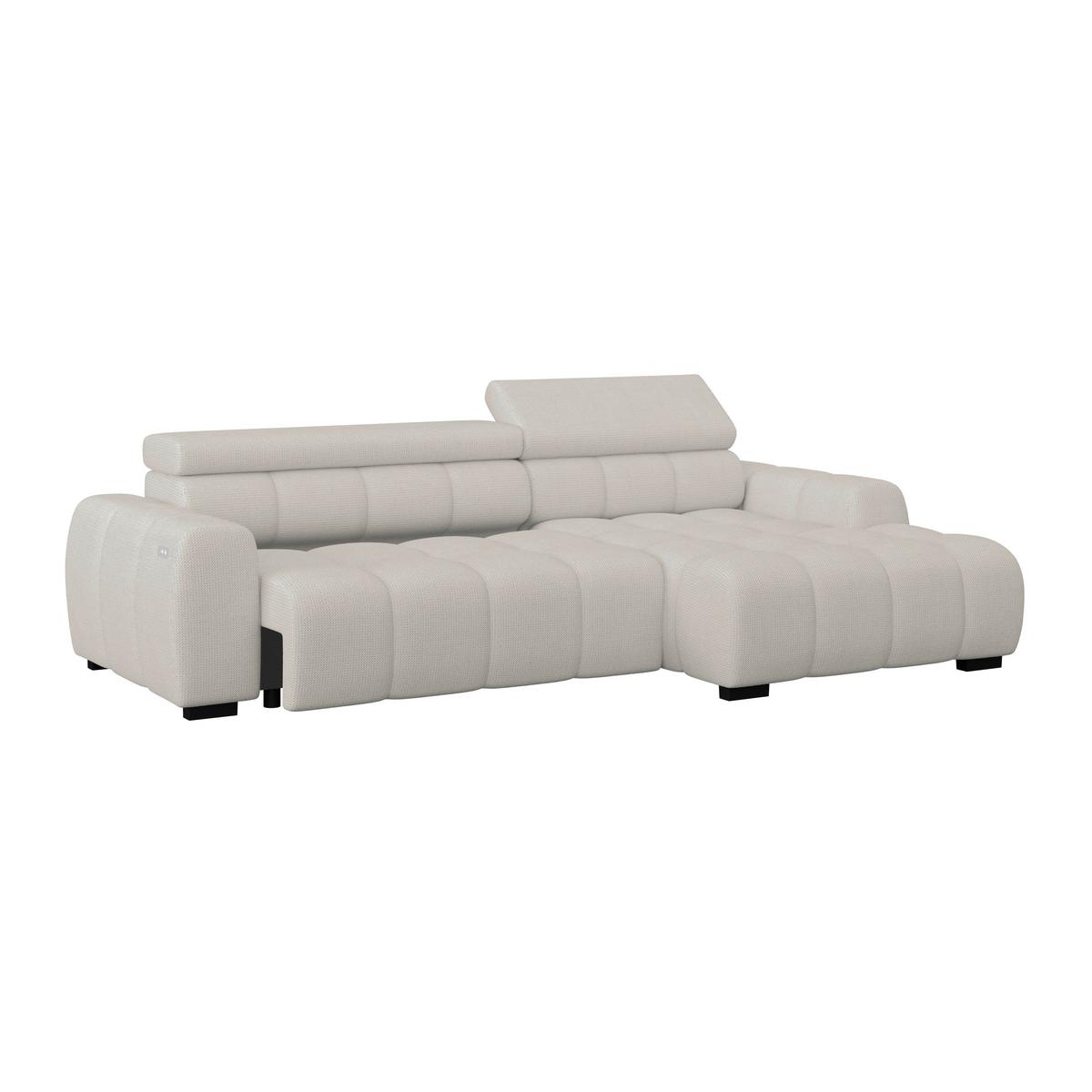 Ecksofa Fargo S Beige, B: 285 Cm - Sandfarben/Beige, Trend, Textil (285/168cm)