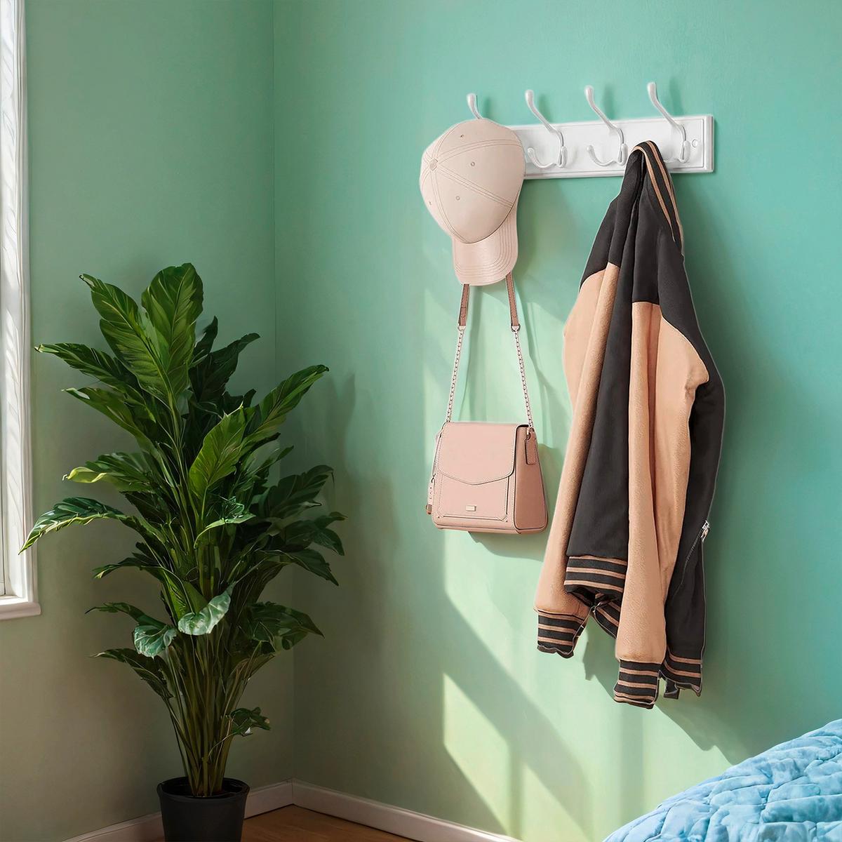 Wandgarderobe Weiß B: 40 Cm - Weiß, Basics, Holzwerkstoff/Metall (40/7cm)