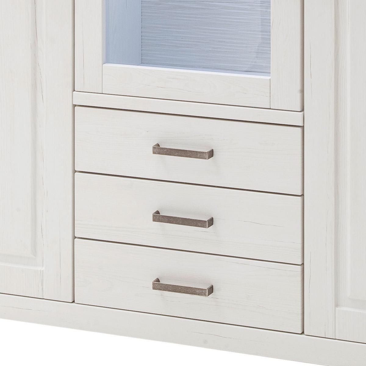 Highboard B: 163 cm Brixen Pinienfarben - Eichefarben/Pinienfarben, Design, Glas/Holzwerkstoff (163/142/40cm) - Livetastic