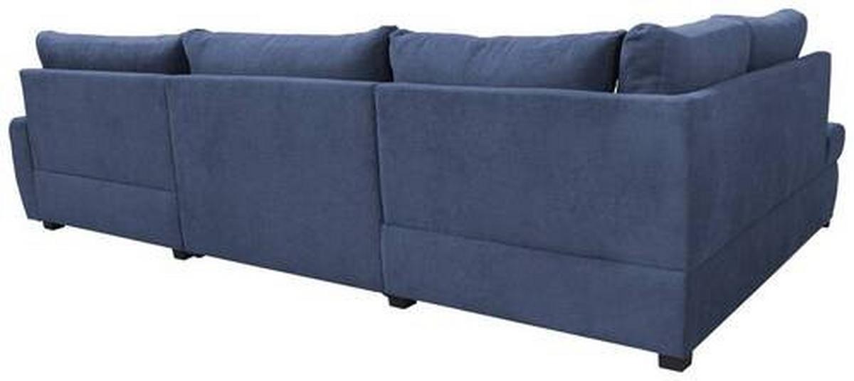 Ecksofa Canion - Chromfarben/Dunkelblau, Design, Textil (173/322/174cm) - Livetastic