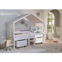 HAUSBETT Forrest Weiß 90x200cm - Weiß/Naturfarben, MODERN, Holz (90/200cm) - Vipack