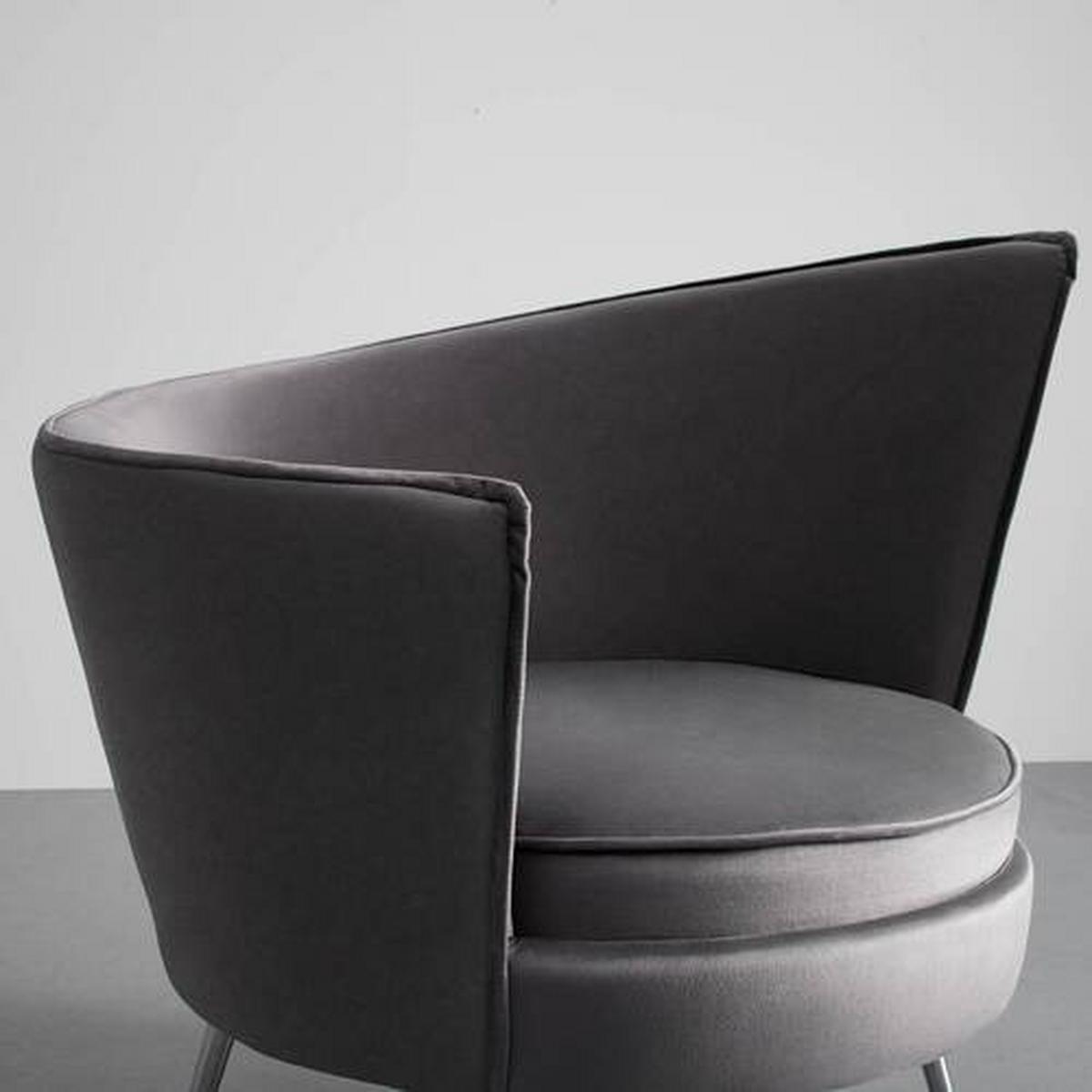 Křeslo Cherie šedá - tmavě šedá/barvy chromu, Moderní, kov/textil (87/83/85cm) - Bessagi Home