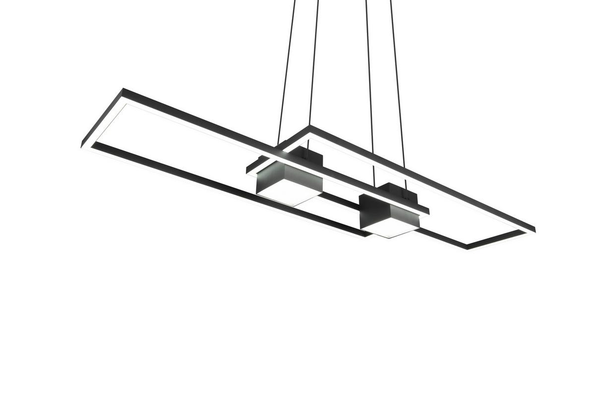 LED-Hängeleuchte 347710432 Albany - Schwarz/Alufarben, Design, Metall (100/28/150cm) - Trio Leuchten