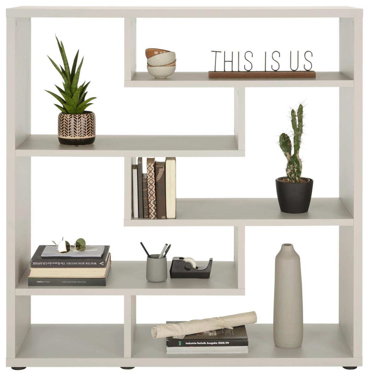 DĚLICÍ STĚNA Bounty, šedá - šedá/černá, Moderní, kompozitní dřevo/plast (130/134/40cm) - Premium Living