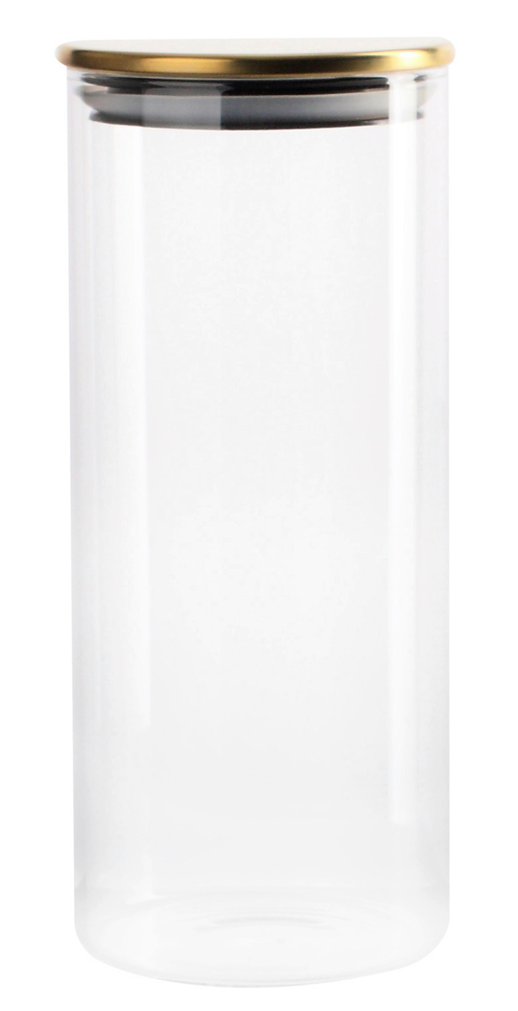 Dóza na potraviny Godline, 0,9l - průhledné/barvy zlata, Romantický / Rustikální, kov/plast (8,8/20,6cm) - Mömax