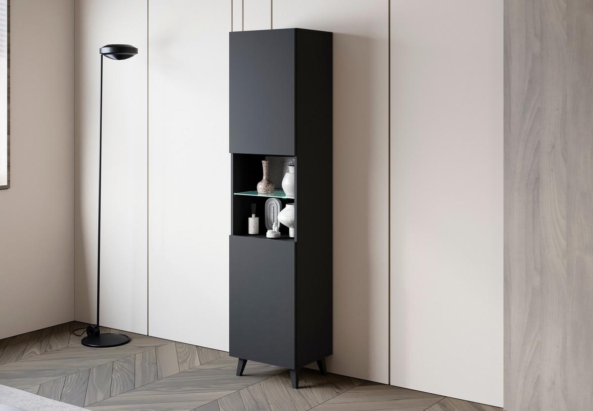 VITRÍNA PHUKET VITRINE 40 - čierna, Design, kompozitné drevo/plast (40/170/31,5cm) - P & B