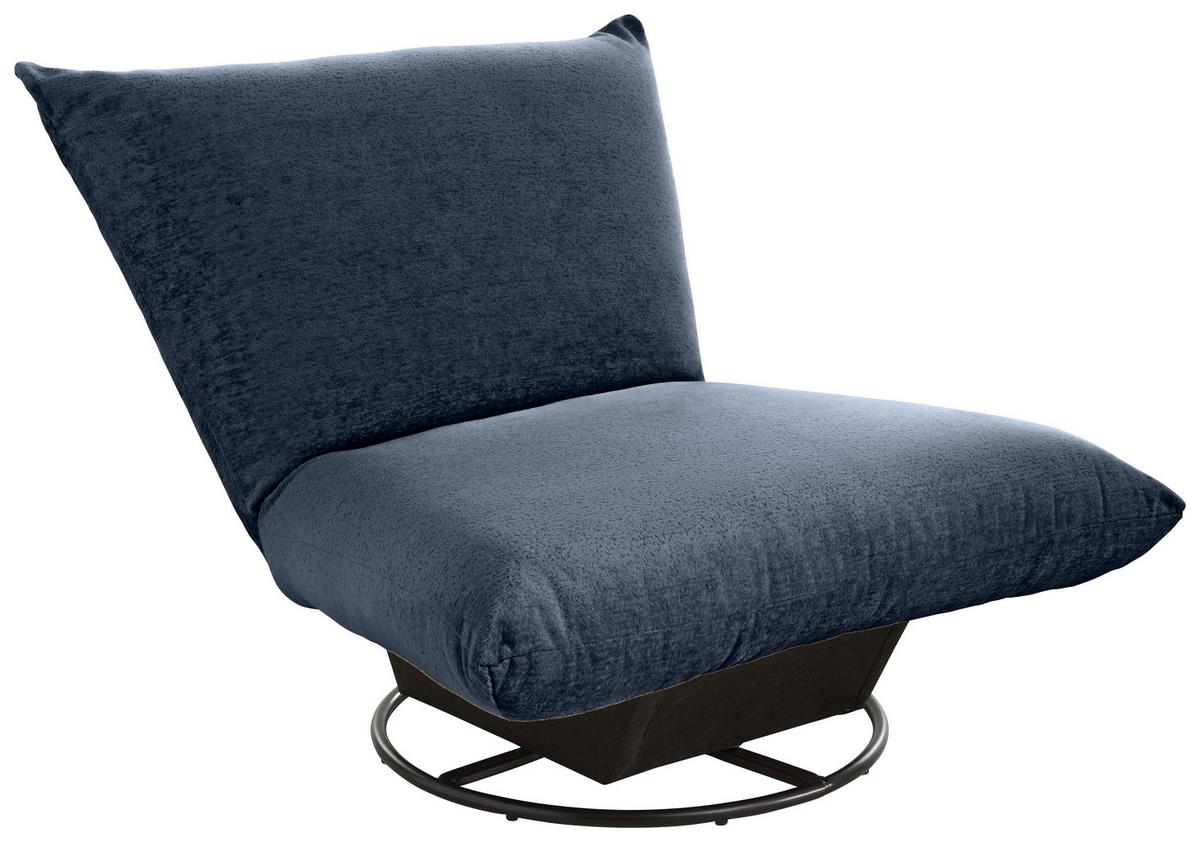 Relaxsessel Cremona Polyester Dunkelblau - Schwarz/Dunkelblau, Design, Textil (100/78/96cm) - Livetastic