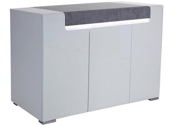 Komoda Sideboard Toronto - sivá/biela, Moderný, kompozitné drevo/sklo (140/85/42,2cm) - Ombra Komoda Sideboard Toronto - sivá/biela, Moderný, kompozitné drevo/sklo (140/85/42,2cm) - Ombra