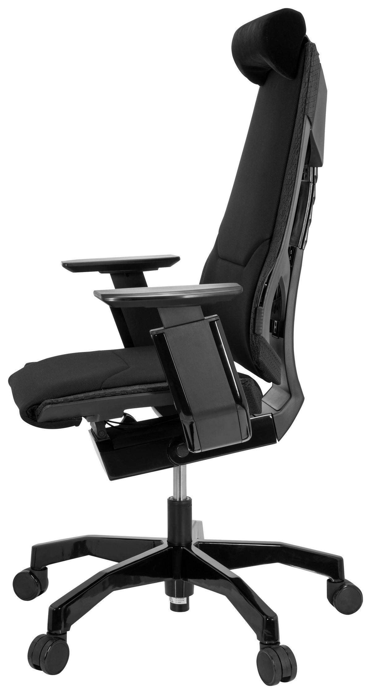 Bürostuhl Genidia Schwarz Bis 120 Kg - Schwarz, Basics, Kunststoff/Textil (57/122/46cm) - MID.YOU