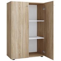 Schuhschrank Lona Sonoma Eiche Dekor - Schwarz/Sonoma Eiche, Design, Holzwerkstoff (70/110/39cm) - MID.YOU