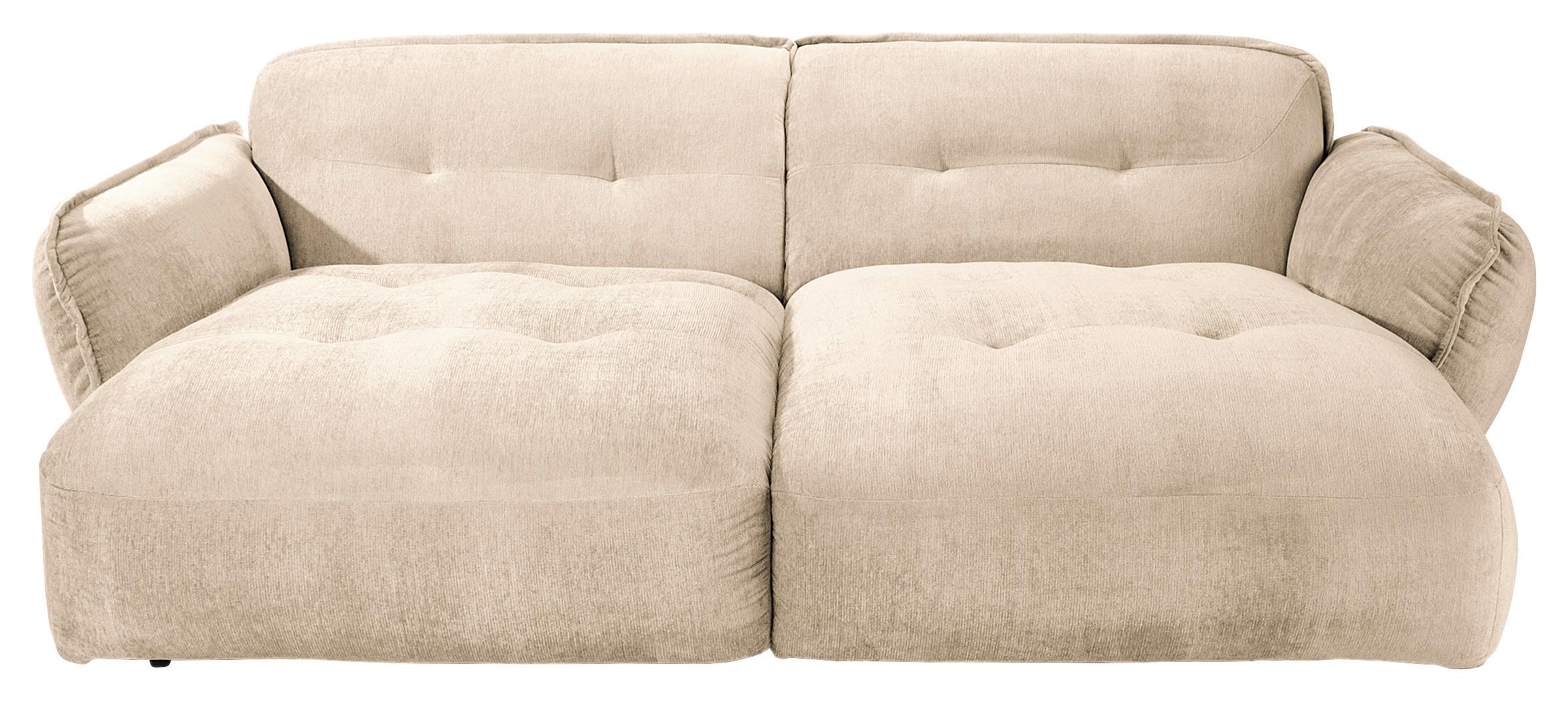 BIGSOFA Fluffy, Creme B: 285 cm - Creme/Schwarz, MODERN, Textil (285/87/184cm) - Trendmanufaktur
