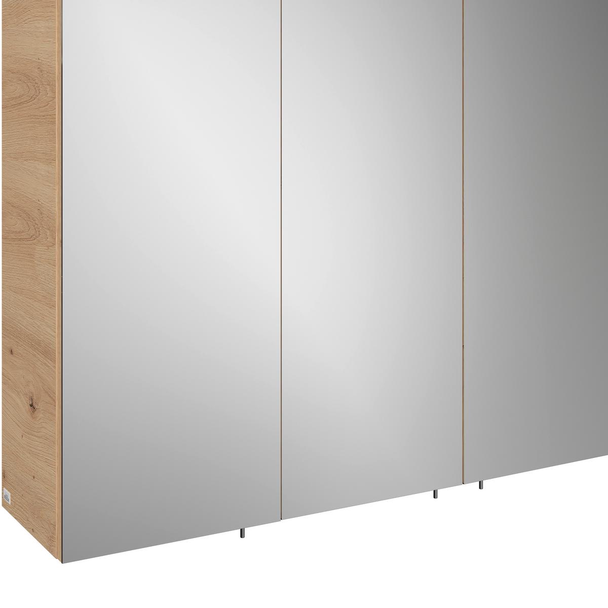 Tükrös Szekrény Avensis - tölgyfa színű/átlátszó, Modern, faalapú anyag/üveg (75/73/20,5cm) - Luca Bessoni