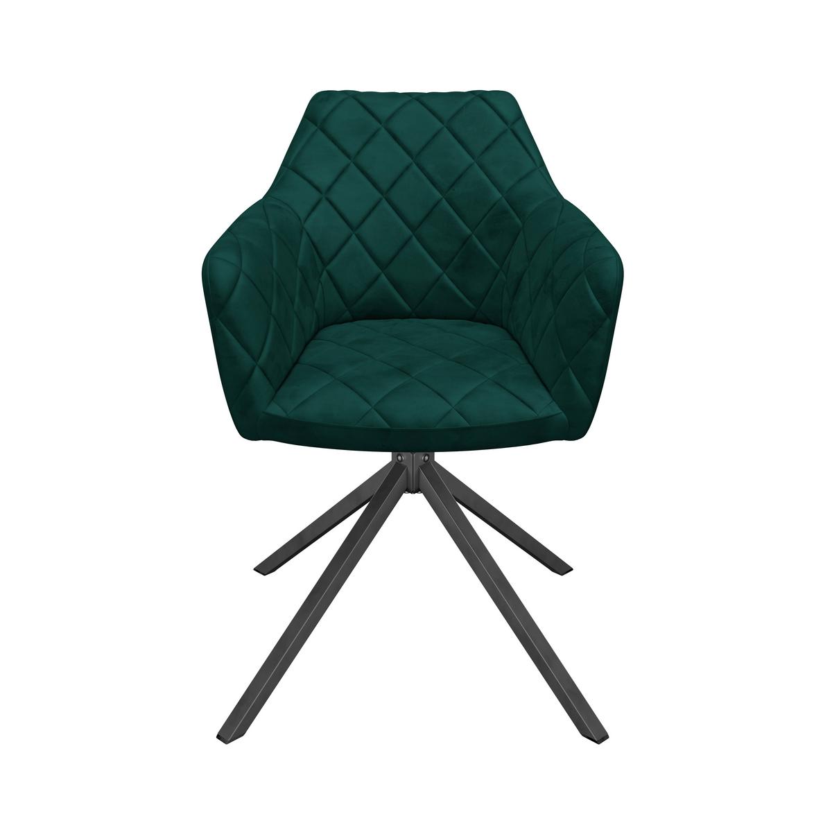 Stuhl Patti Grün, Sitzfl. 360° Drehbar - Schwarz/Grün, KONVENTIONELL, Textil/Metall (58/81/54cm)