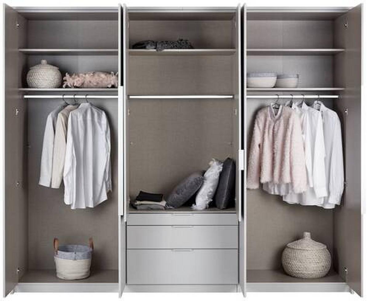 Drehtürenschrank 271cm Alabama, Weiß - Silberfarben/Weiß, MODERN, Holzwerkstoff (271/229/54cm) - Rauch Möbel