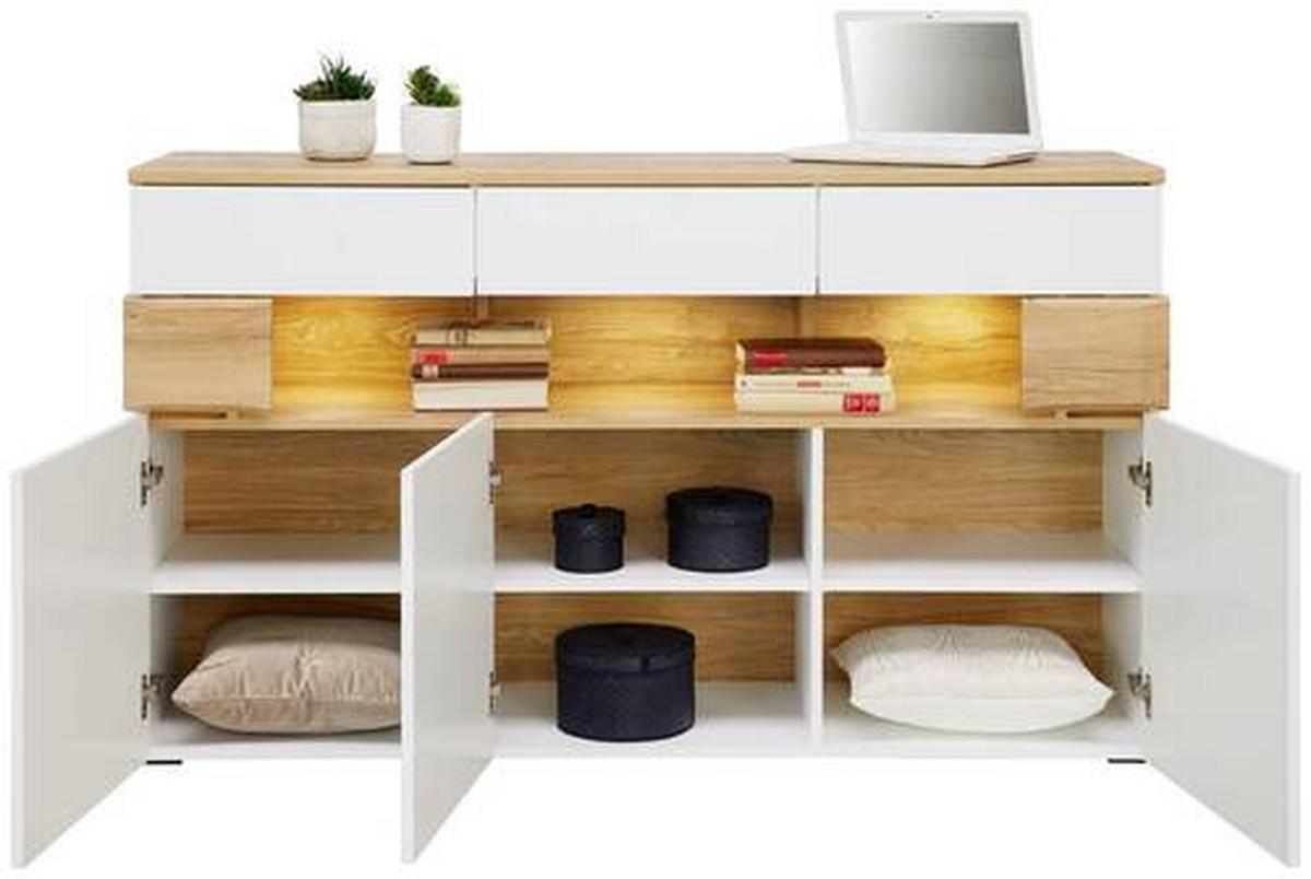 ŠIROKÁ KOMODA DIMITRI - Moderní, kompozitní dřevo/plast (150/88/42cm)