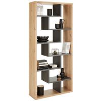 Vysoká dělící stěna Bounty, antracitová / dub - šedá/barvy dubu, Moderní, kompozitní dřevo/plast (90/199/33cm) - Premium Living