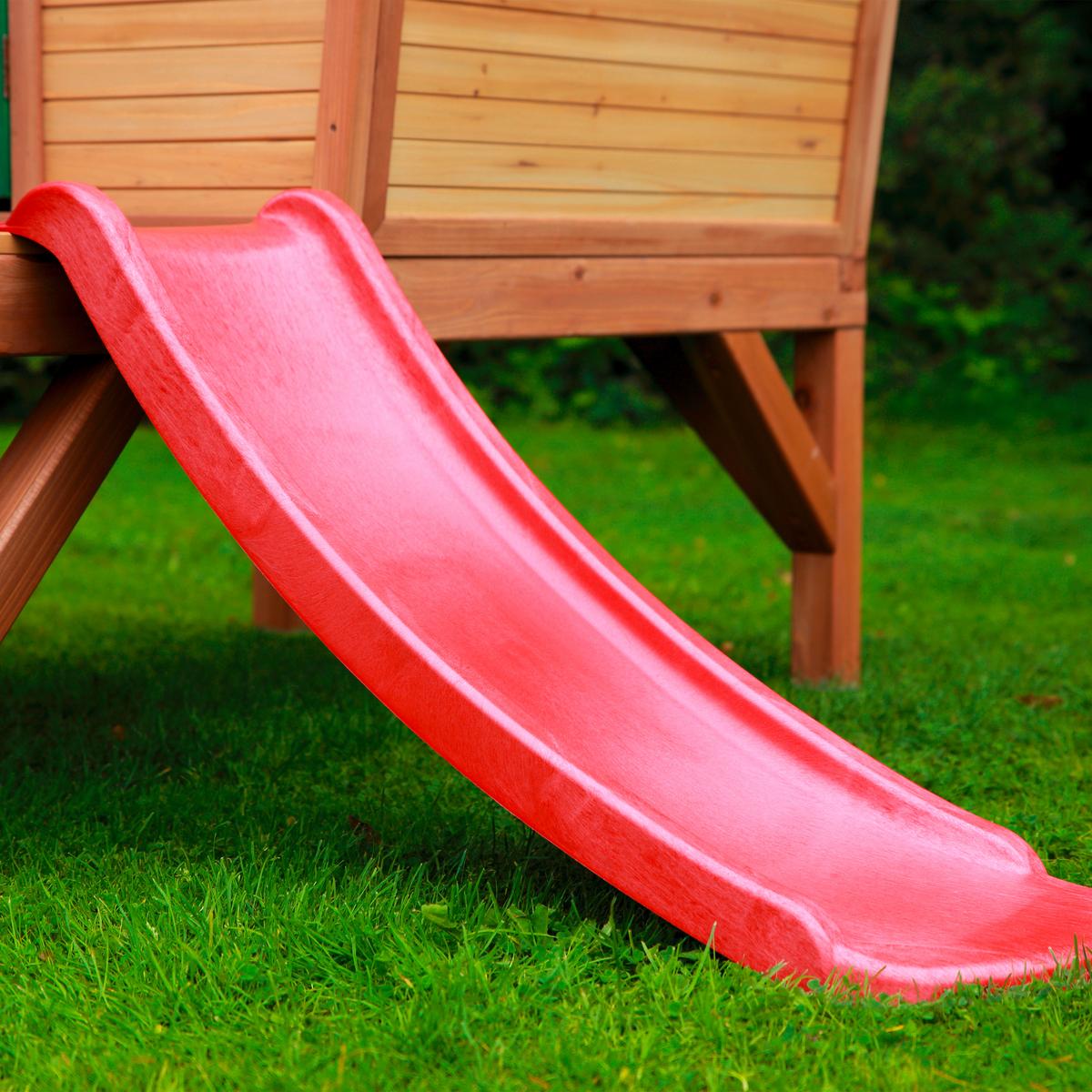 Spielhaus Natur, Rot L: 177 B: 264 H: 203 - Rot/Braun, LIFESTYLE, Holz/Kunststoff (177/264/203cm)