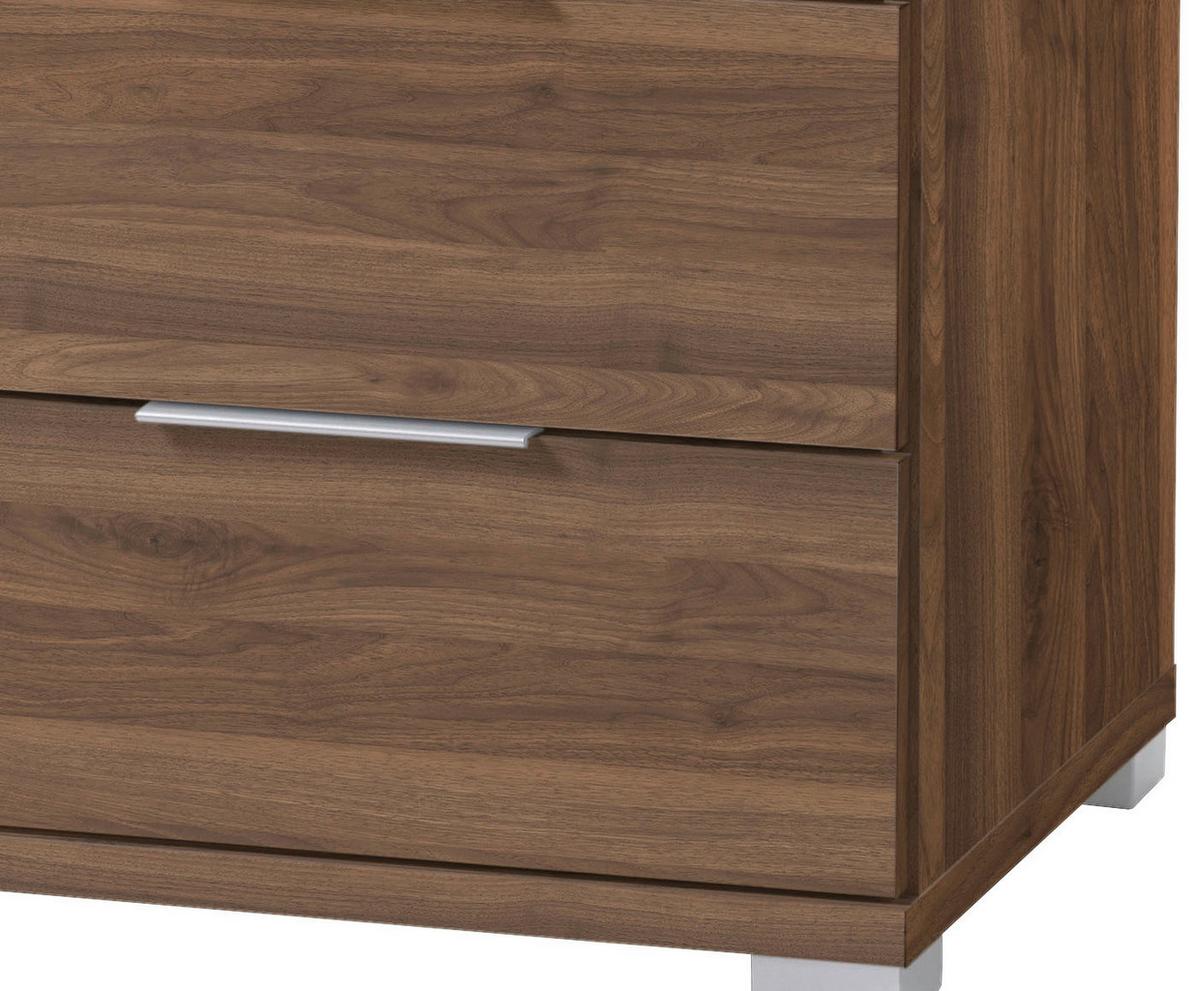 Nachtkästchen Nuss Dekor H: 61 Cm - Silberfarben/Nussbaumfarben, Basics (46/61/42cm) - P & B