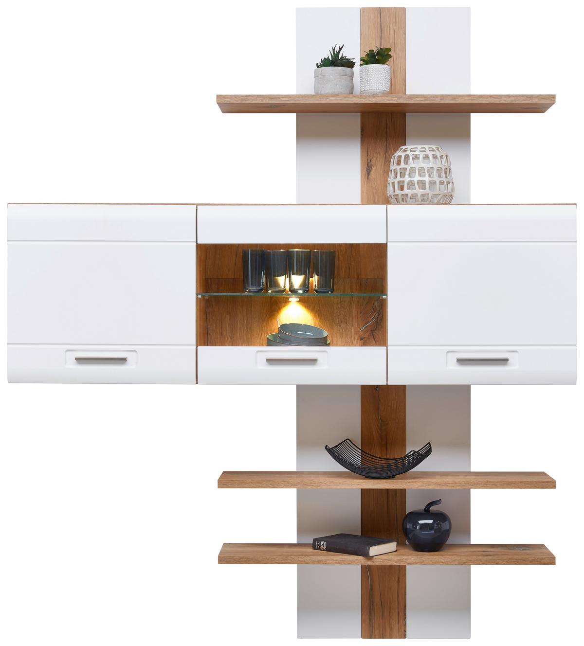 Wandregal Auris B: 100 cm Eiche Dekor/Weiß - Erlefarben/Weiß, MODERN, Holzwerkstoff (100/143/25cm) - Luca Bessoni