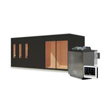 Saunahaus Noirva 216/244/573 cm - Schwarz, Basics, Holz (216/244/573cm)