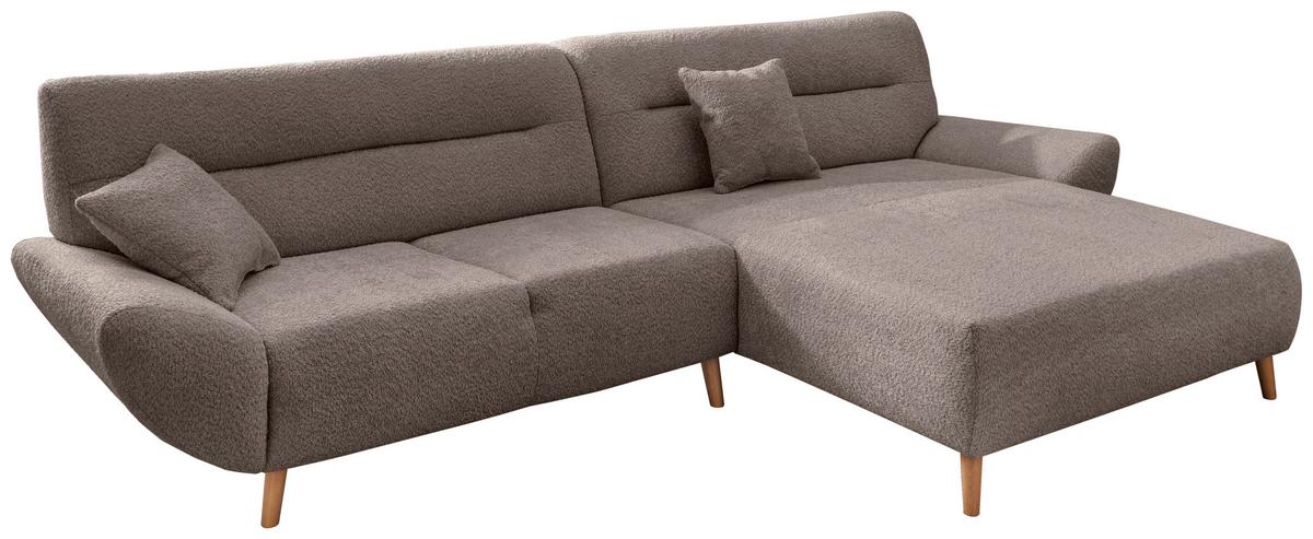 Ecksofa Drago, Taupe S: 290x166 cm - Taupe/Wildeiche, KONVENTIONELL, Textil (290/166cm) - MID.YOU
