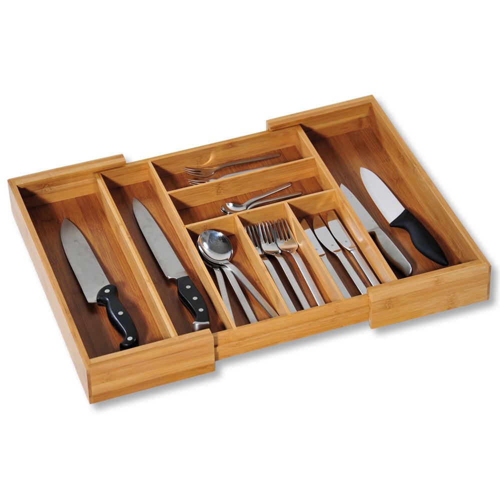 Besteckbox Aus Bambus Mit 8 Fächern, 35x43 cm - Naturfarben, Basics, Holz (35/43/6cm) - Kesper