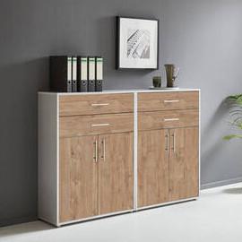 Office Edition B: 168,8 cm Eichefarben/Grau - Eichefarben/Grau, MODERN, Holzwerkstoff (168,8/113,6/33cm) - MID.YOU