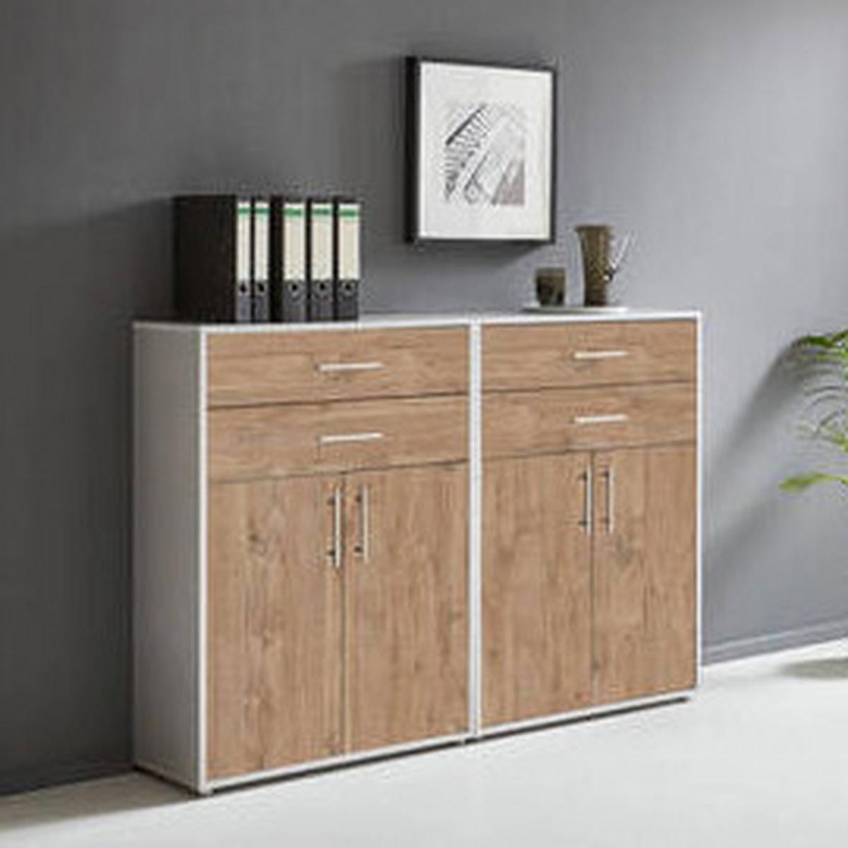 Office Edition B: 168,8 cm Eichefarben/Grau - Eichefarben/Grau, MODERN, Holzwerkstoff (168,8/113,6/33cm) - MID.YOU