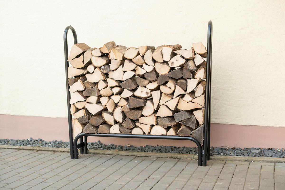 Kaminholzregal Kaminholzregal 126 Cm - Schwarz, Basics, Metall (25/118/126cm)