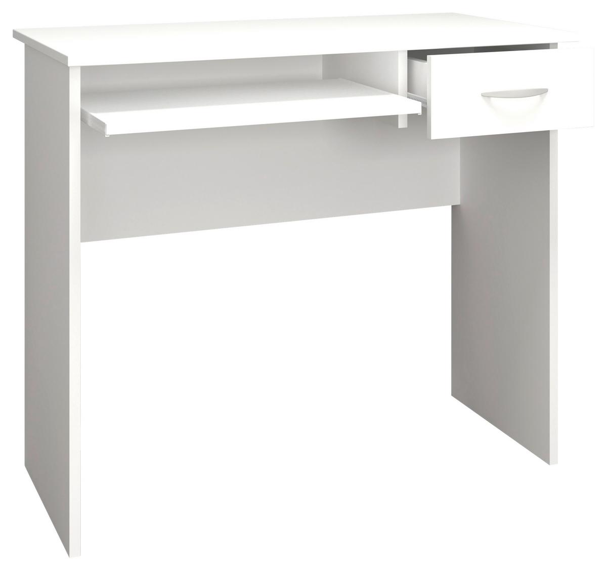 Schreibtisch B 50 Cm H 75 Cm Arusa Weiß - Weiß, MODERN, Holzwerkstoff (85/50/75cm) - MID.YOU