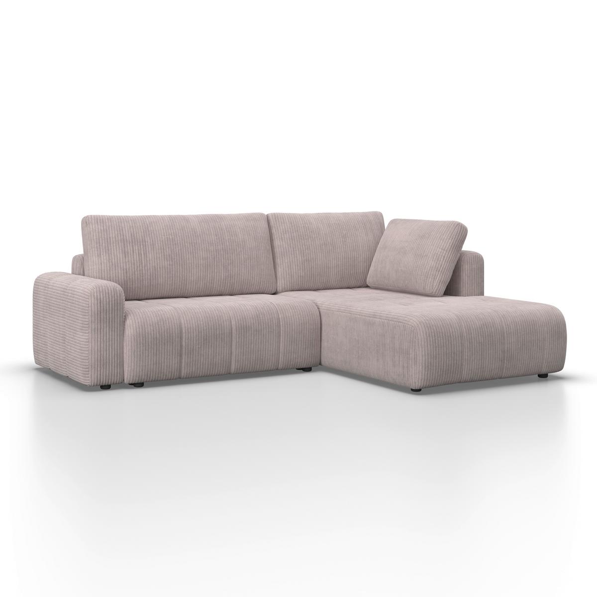 Sedací souprava GIA, pravá, světle šedá - černá/světle šedá, Moderní, dřevo/textil (261/94/197cm) - Bessagi Home