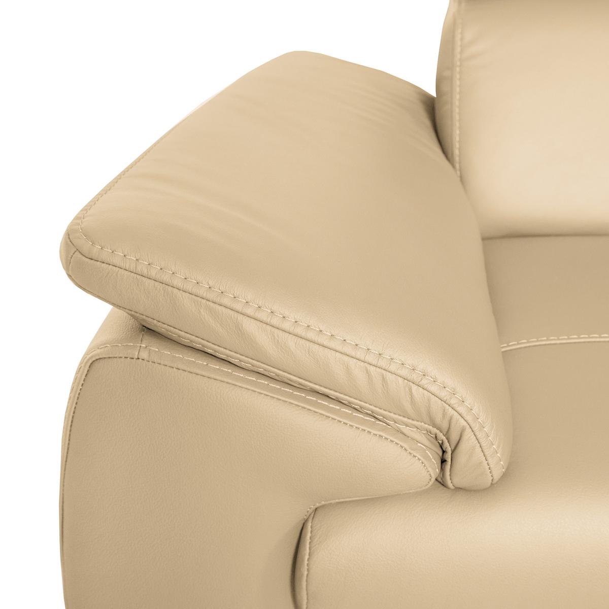 Ecksofa City Beige S: 211x265 cm - Wengefarben/Beige, Design, Leder (211/265cm) - Livetastic