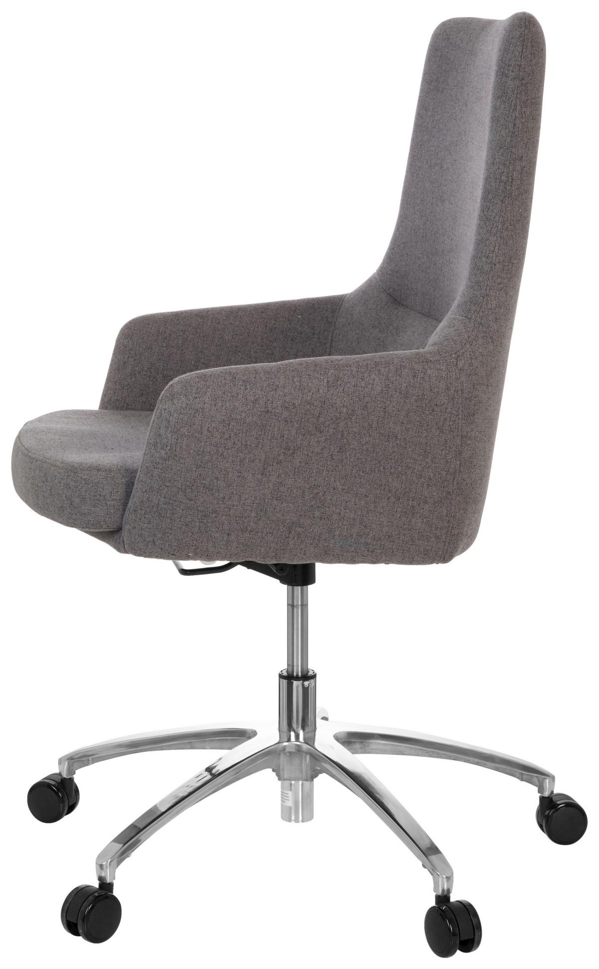 Bürostuhl Shake 100 Dunkelgrau Bis 110 Kg - Dunkelgrau/Silberfarben, Basics, Kunststoff/Textil (65/97/60cm) - MID.YOU