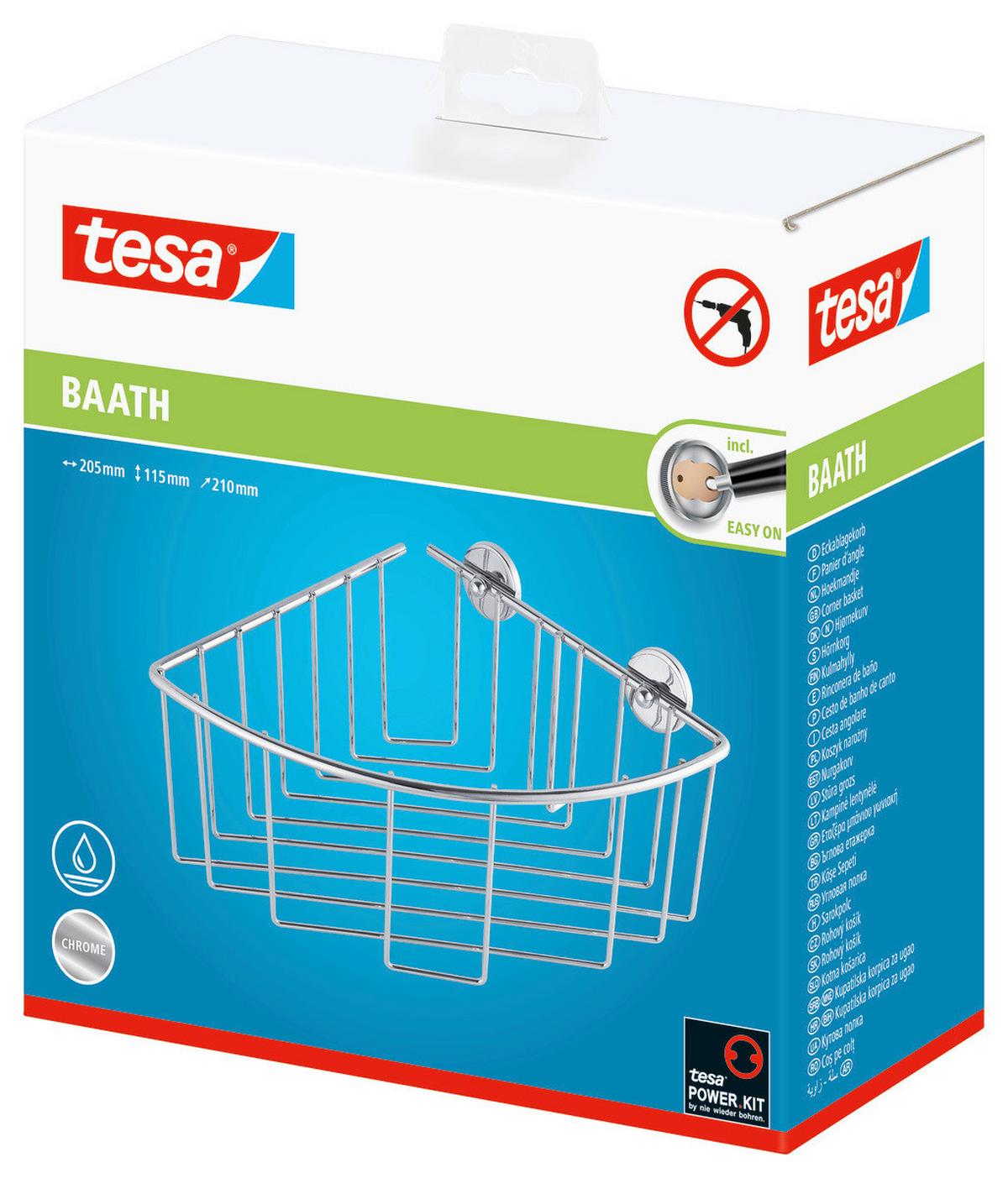 Duschregal Baath Edelstahlfarben - Edelstahlfarben, Trend, Metall (20,5/10/20,1cm) - Tesa