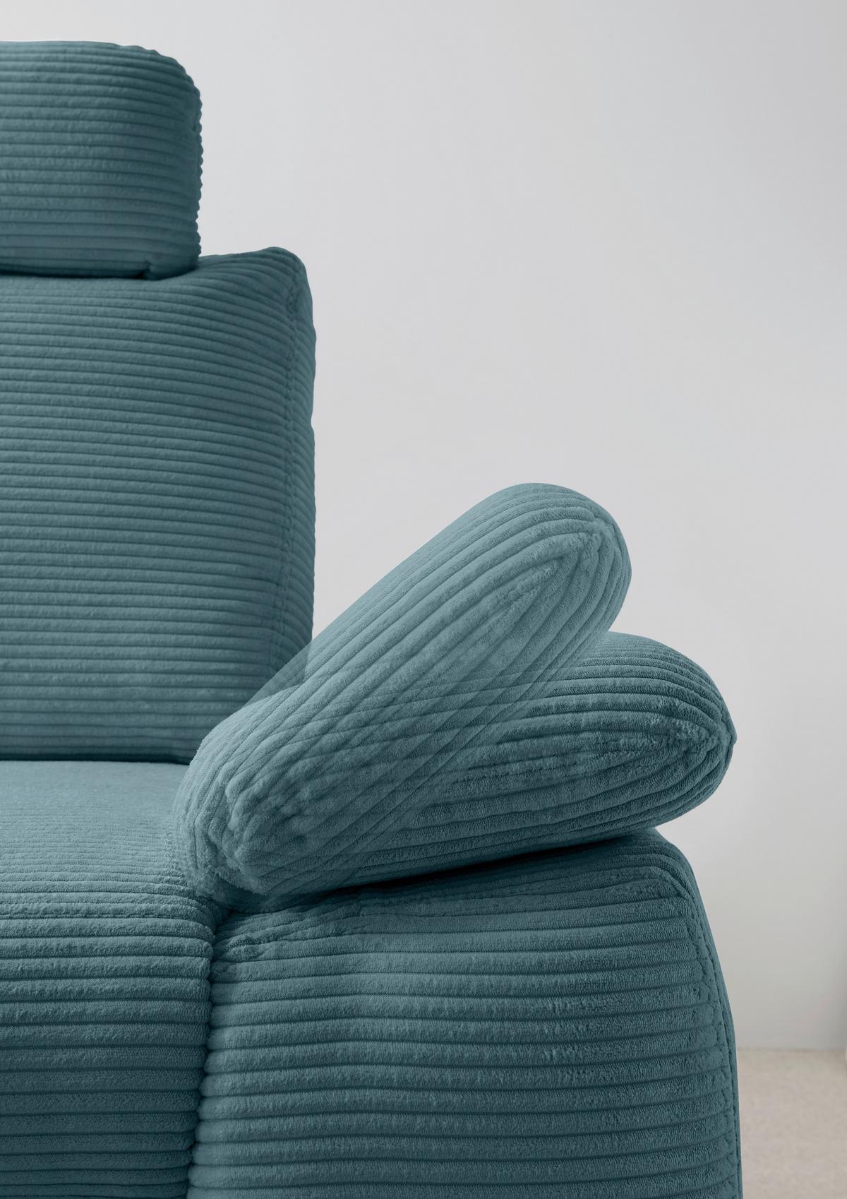 Eckschlafsofa Positano. Petrol S: 206x261 Cm - Wildeiche/Petrol, MODERN, Textil (206/261cm) - Livetastic