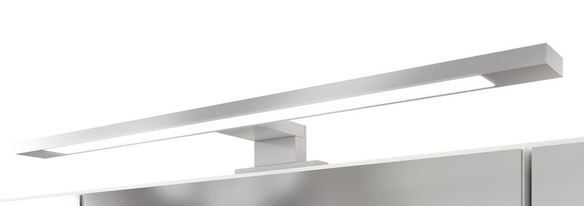 Badspiegel Arezzo Bxh 60x64 Cm Led-Beleuchtung Rahmen Graphit - Silbereichenfarben, Basics, Glas/Holzwerkstoff (60/64/2,5cm) - Held