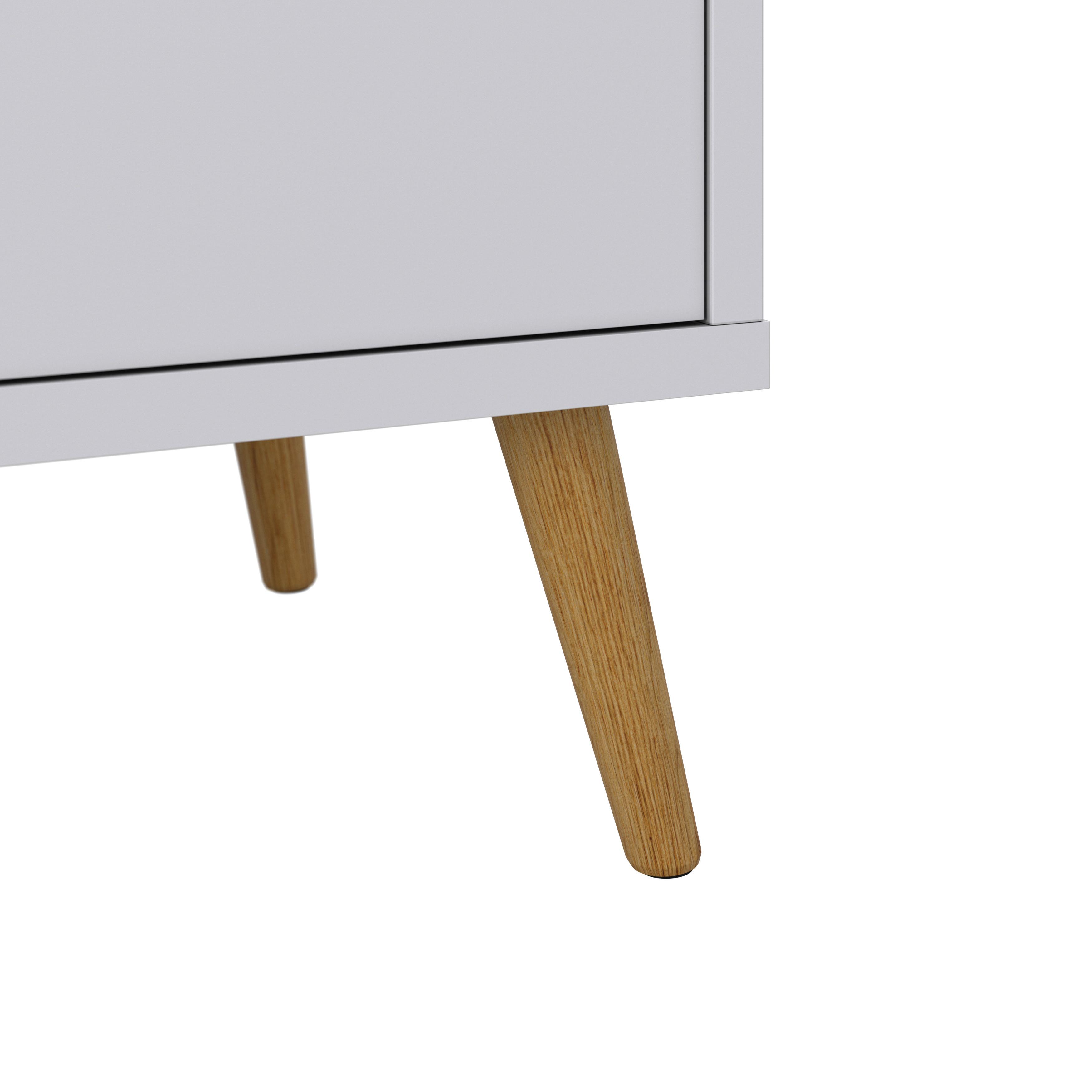 Šatní skříň LUDO bílá - bílá/přírodní barvy, Moderní, kov/dřevo (60/180/40cm) - Bessagi Home