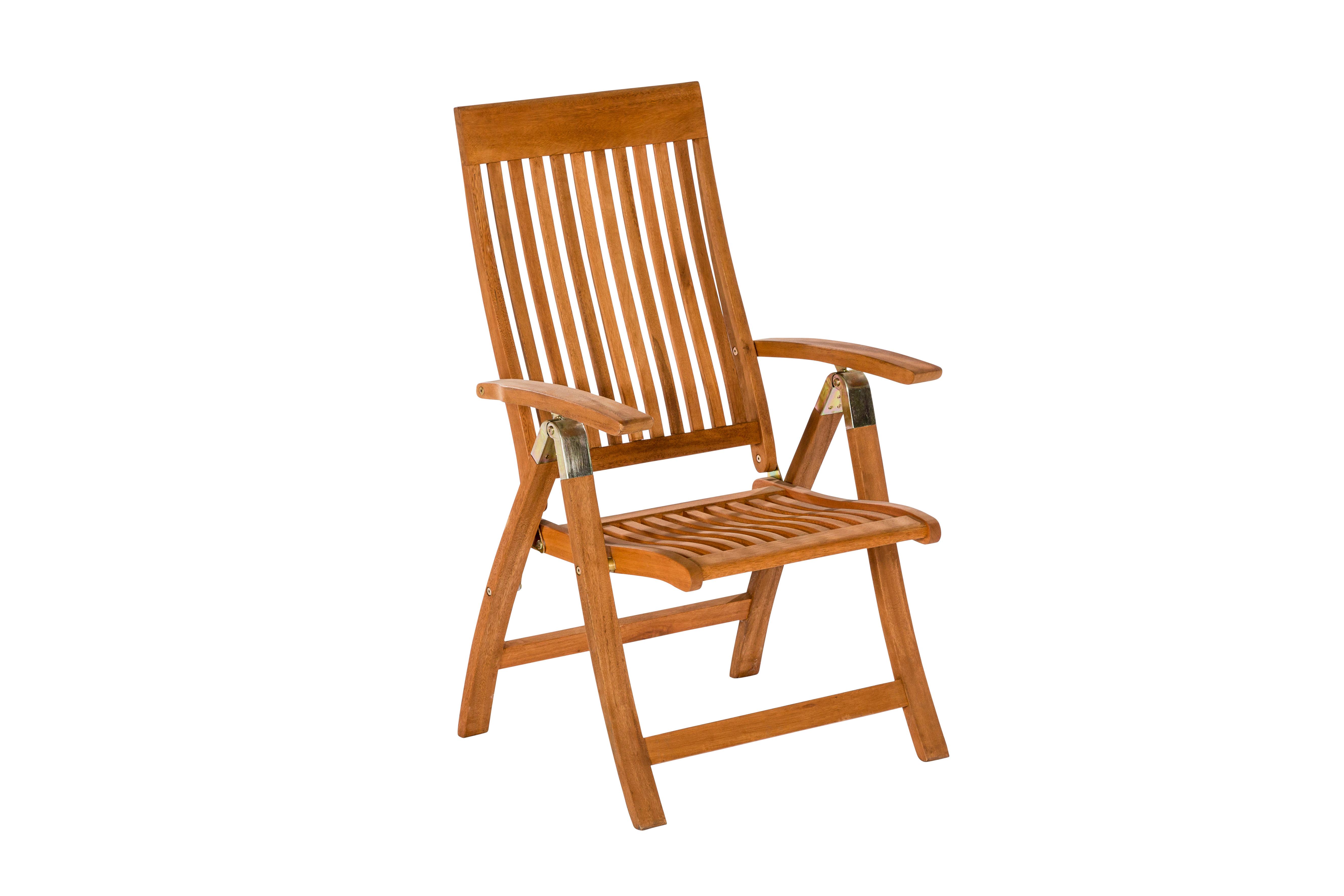 Gartesessel Klappbar Comodoro Holz Massiv - Naturfarben, ROMANTIK / LANDHAUS, Holz (62/110/63cm) - Gardenson