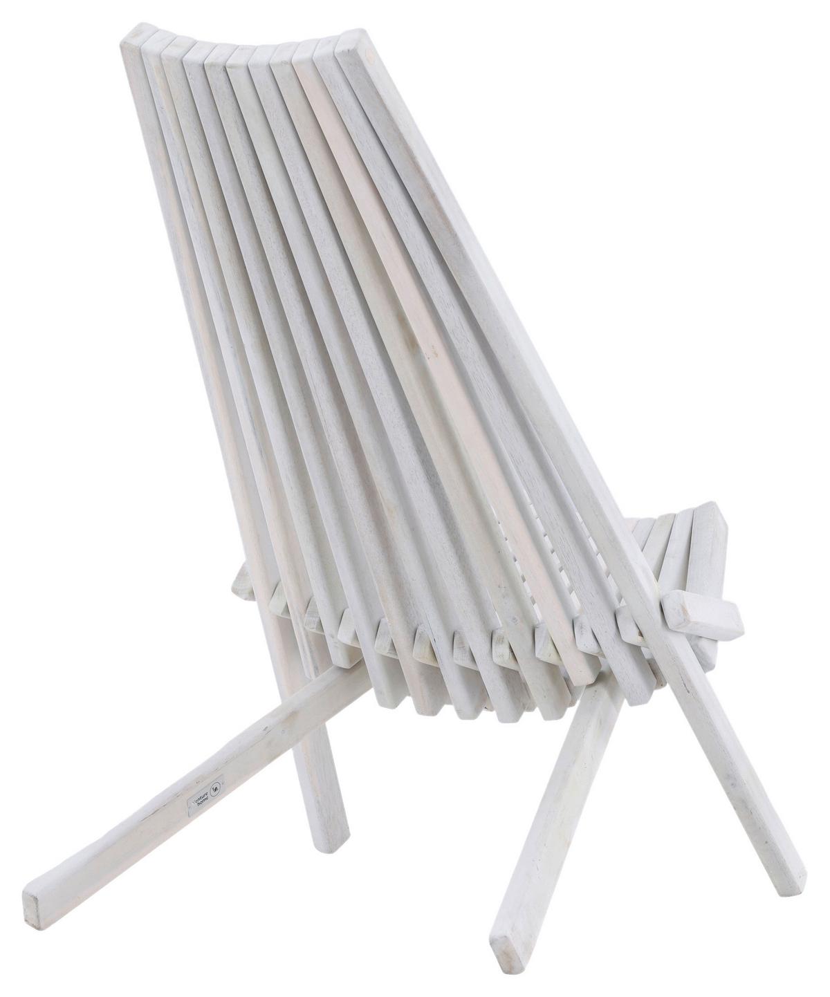 Strandsessel Wetterfest Asta Holz - Weiß, KONVENTIONELL, Holz (57/79/73cm) - Gardenson