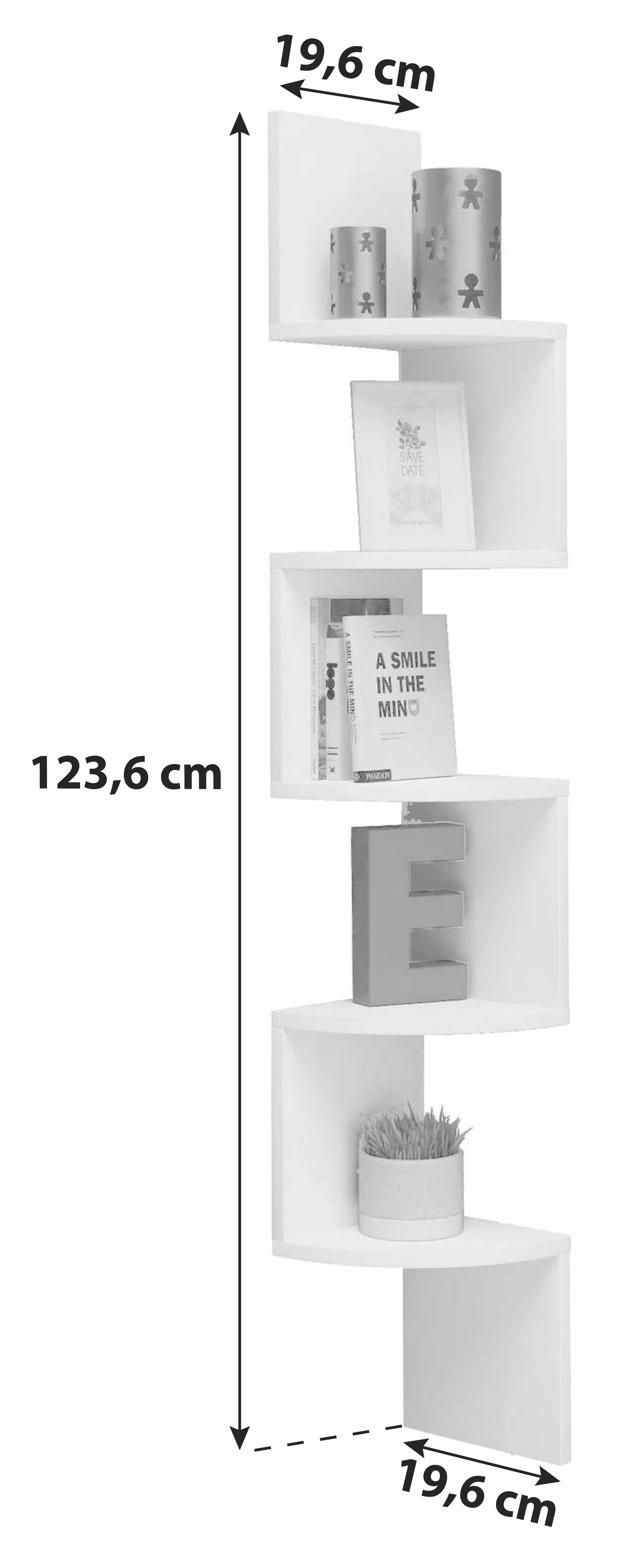 Rohový regál Mintis dekor dub sonoma š: cca 20cm - Sonoma dub, Basics, kompozitní dřevo (19,6/123,6/19,6cm) - MID.YOU