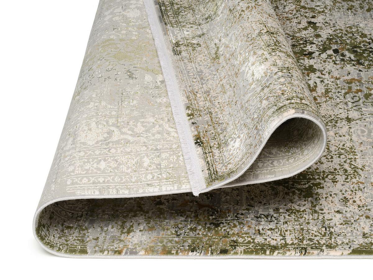 Teppich Läufer Grau/Grün Abstrakt Avignon 80x300 cm - Grau/Grün, Design, Textil (80/300cm) - Dieter Knoll