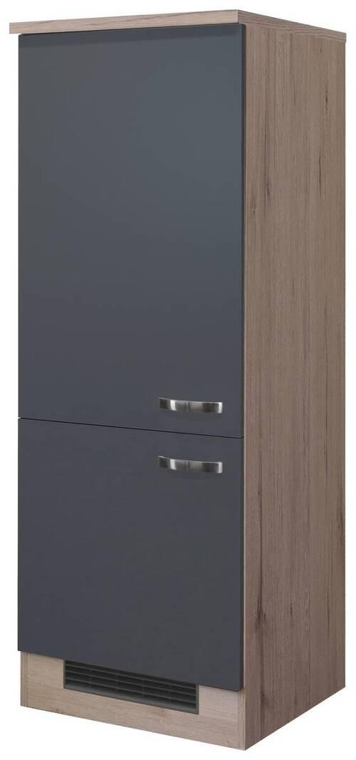 Skrinka na vstavané spotrebiče SHADOW DGIT60 sivá - dub San Remo/farba ušľachtilej ocele, Modern, kov/kompozitné drevo (60/161,6/60cm)