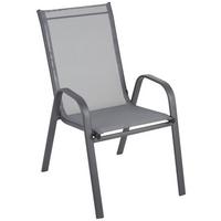 Gartensessel Stapelbar Alexis Stahl/textilene - Anthrazit, MODERN, Textil/Metall (54/92/73cm) - Ondega